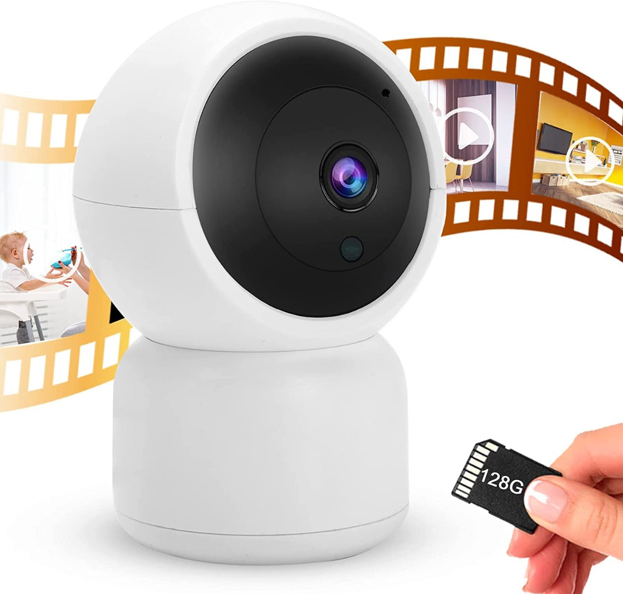 Telecamera wifi fhd 1080p rotazione a 360° e visione notturna