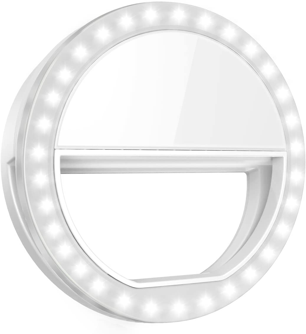 Selfie Light Ring, Ricaricabile 36 Anello Luminoso a LED con 3 Livelli di Luminosità, Supplemento Selfie Illuminazione Notte Oscurità Selfie Migliorato per Smartphone.