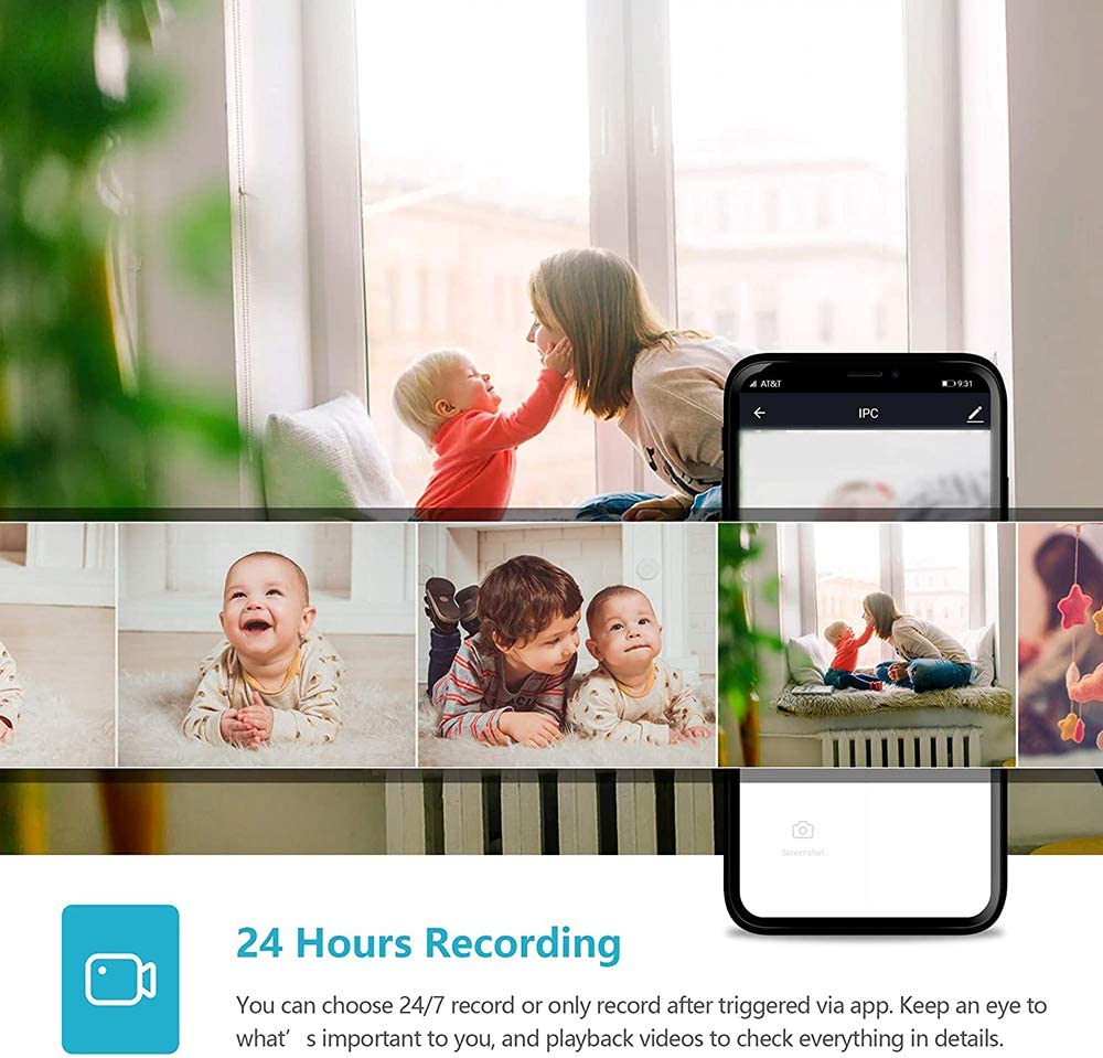 Telecamera di sicurezza WiFi per esterni 1080P Camera Night Vision Audio a due vie Storage allarme di rilevamento del movimento