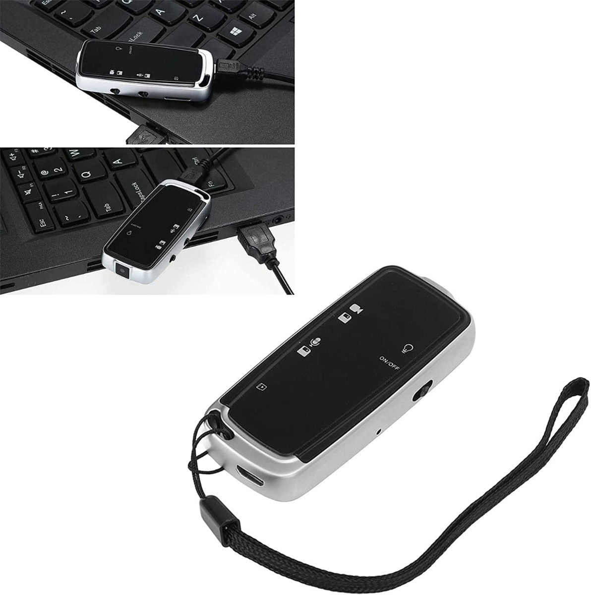 Mini Registratore Vocale con Videocamera con display USB Digital Dispositivo di Registrazione Digitale per Interviste a Conferenze, Riduzione del Rumore Acustico, Qualità del Suono HD