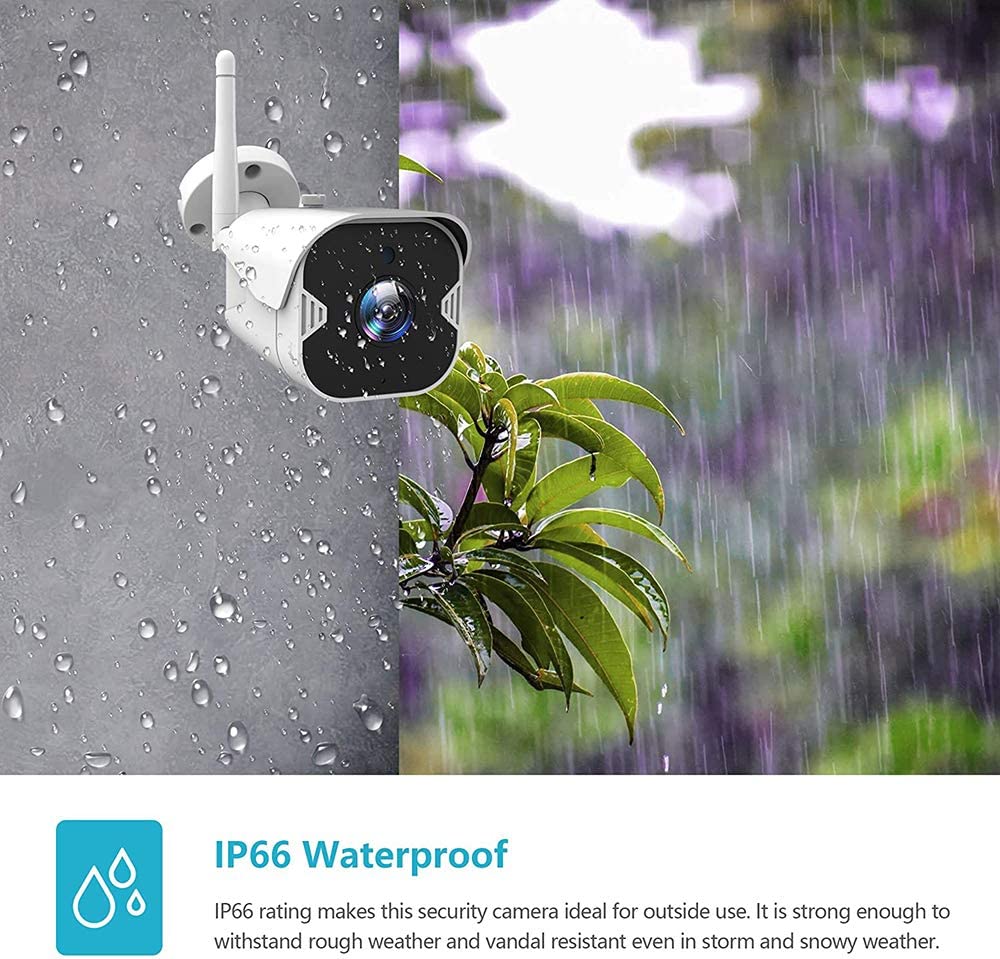 Telecamera di sicurezza WiFi per esterni 1080P Camera Night Vision Audio a due vie Storage allarme di rilevamento del movimento