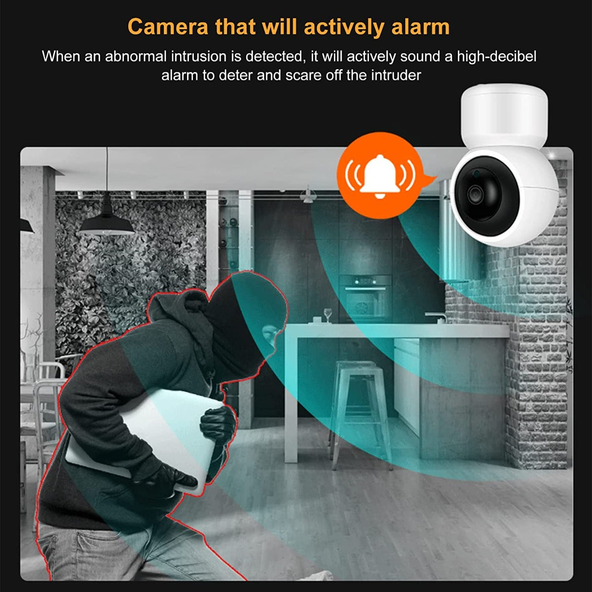 Telecamera wifi fhd 1080p rotazione a 360° e visione notturna