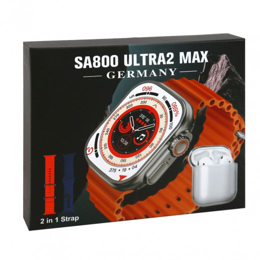 SA800 Ultra 2 Smartwatch con 2 Cinturini Intercambiabili e Auricolari Bluetooth