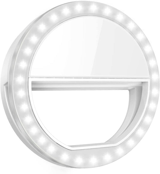 Selfie Light Ring, Ricaricabile 36 Anello Luminoso a LED con 3 Livelli di Luminosità, Supplemento Selfie Illuminazione Notte Oscurità Selfie Migliorato per Smartphone.