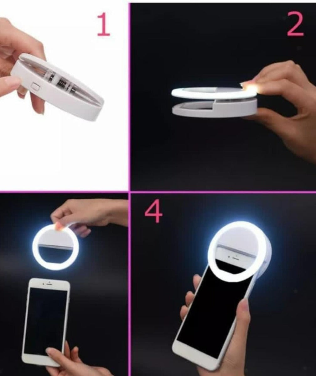 Selfie Light Ring, Ricaricabile 36 Anello Luminoso a LED con 3 Livelli di Luminosità, Supplemento Selfie Illuminazione Notte Oscurità Selfie Migliorato per Smartphone.